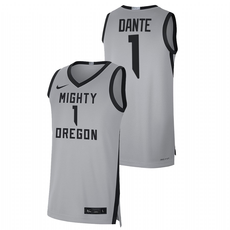 men oregon ducks n'faly dante 2022 mighty limited college basketball grey jersey