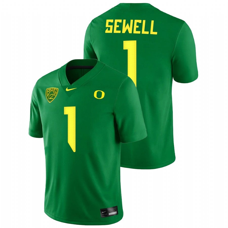 men oregon ducks noah sewell 2021 22 game college football green jersey