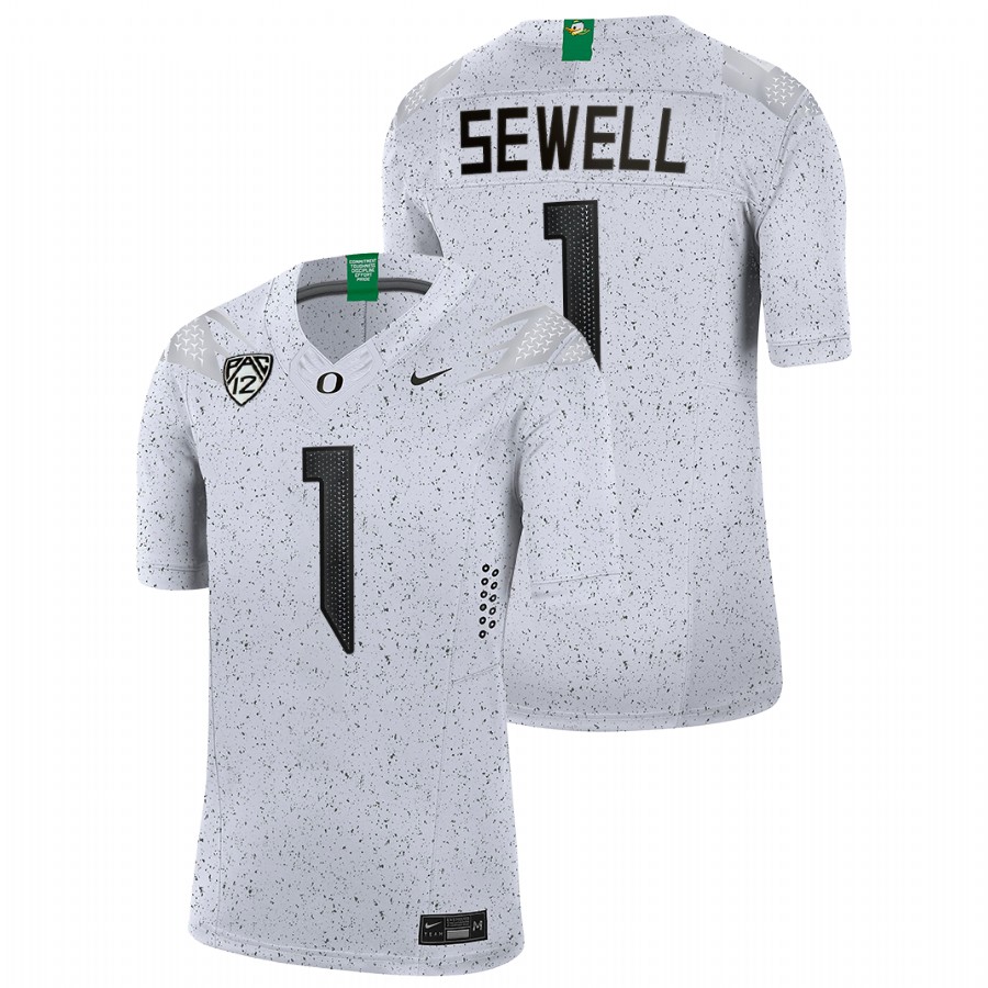 men oregon ducks noah sewell 2021 22 limited football eggshell white jersey