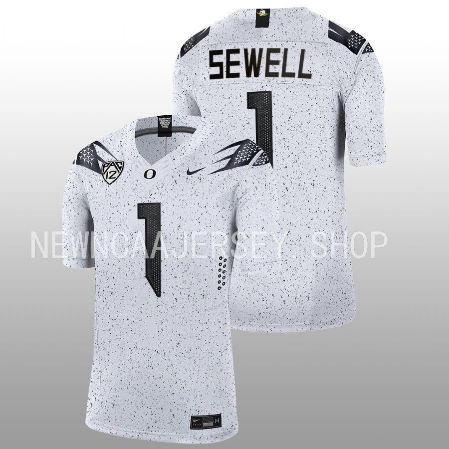 men oregon ducks noah sewell 2022 23 limited football eggshell white jersey