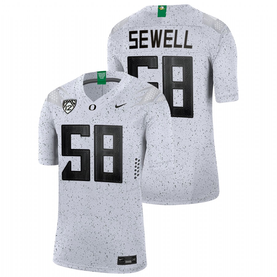 men oregon ducks penei sewell 2021 22 limited football eggshell white jersey