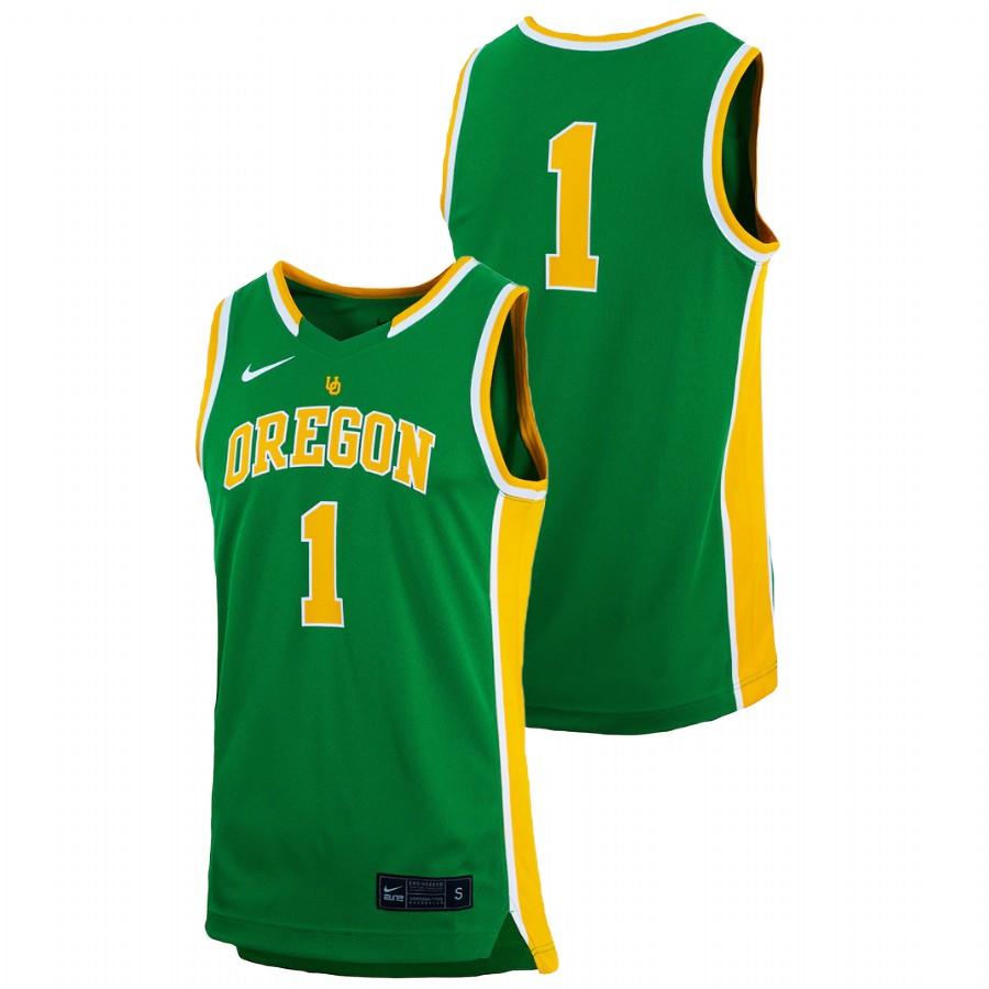 men oregon ducks replica college basketball green jersey