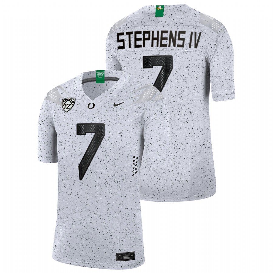men oregon ducks steve stephens iv 2021 22 limited football eggshell white jersey