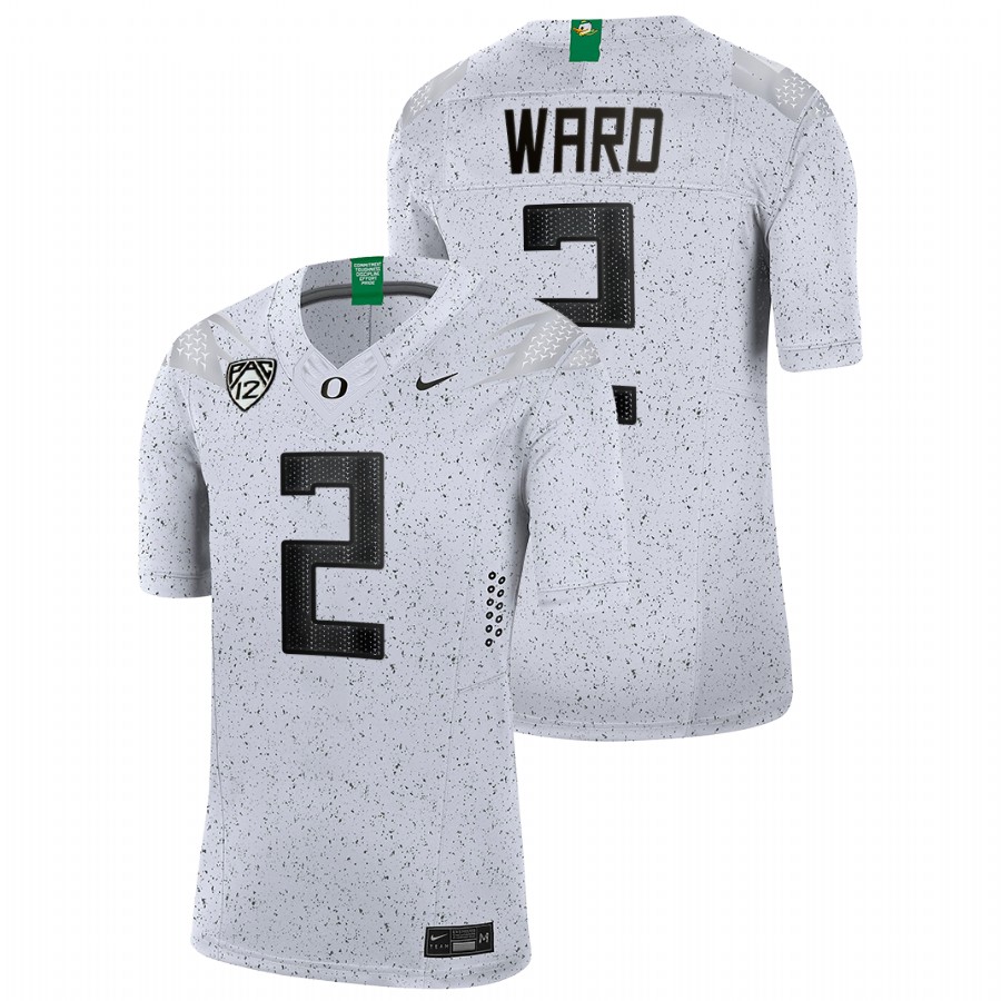men oregon ducks t.j. ward 2021 22 limited football eggshell white jersey