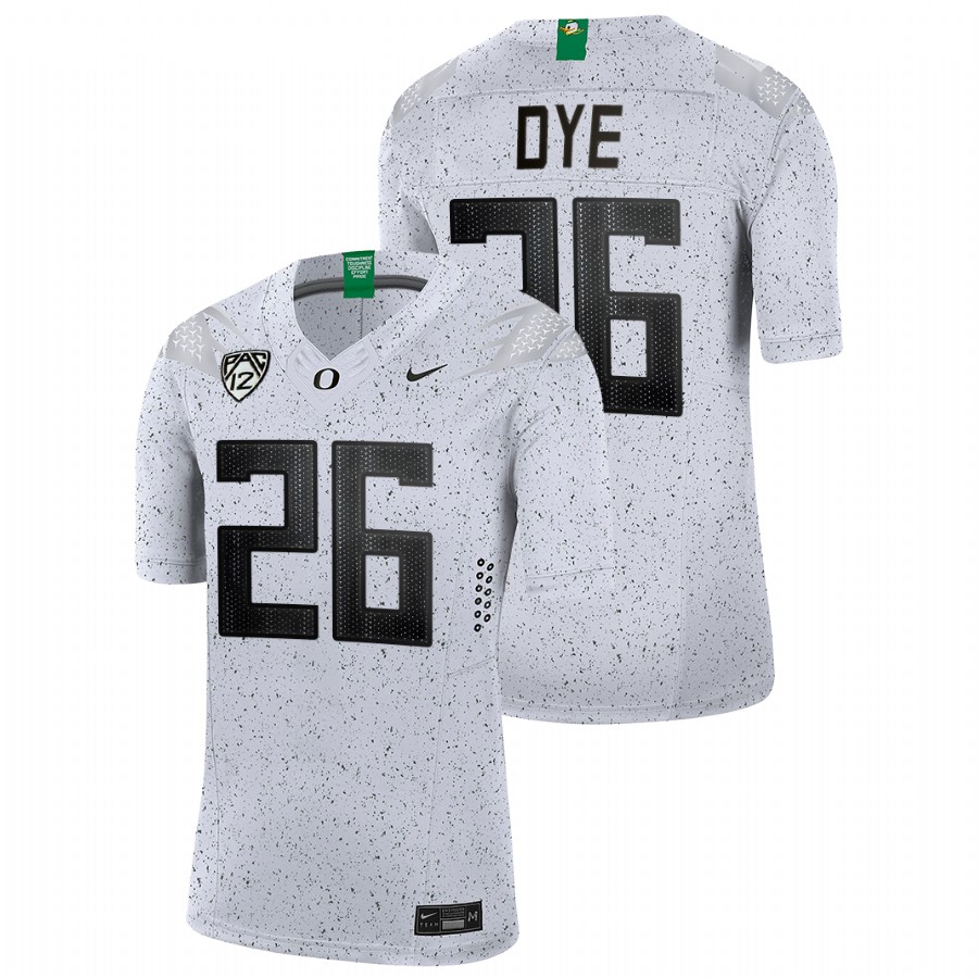 men oregon ducks travis dye 2021 22 limited football eggshell white jersey