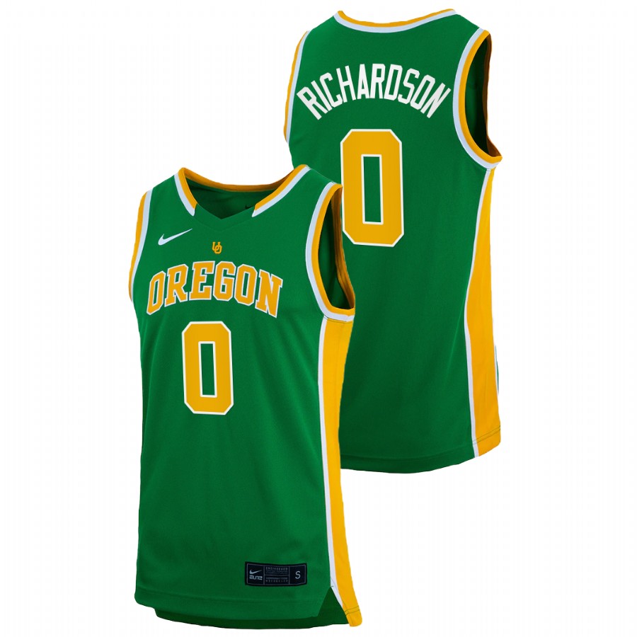men oregon ducks will richardson 2022 college basketball retro green jersey