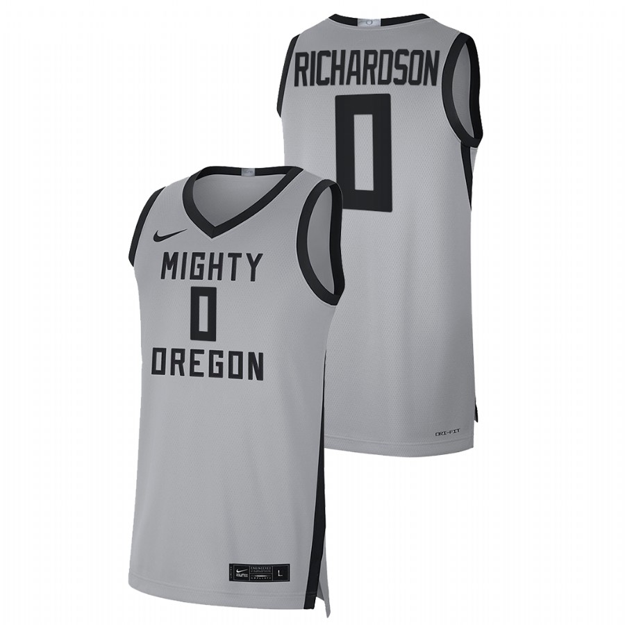 men oregon ducks will richardson 2022 mighty limited college basketball grey jersey