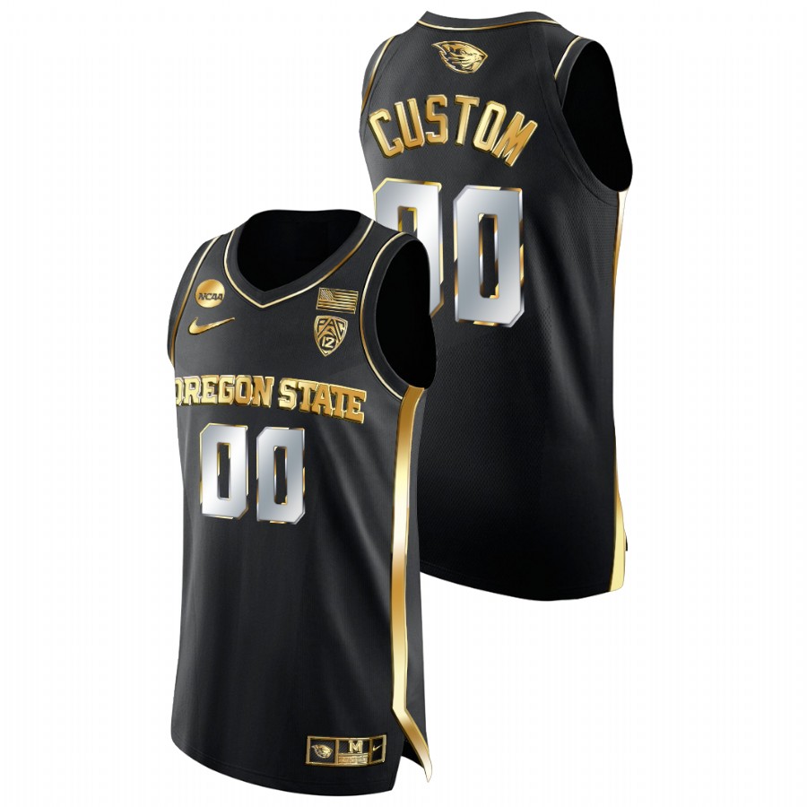 men oregon state beavers custom college basketball golden edition black jersey