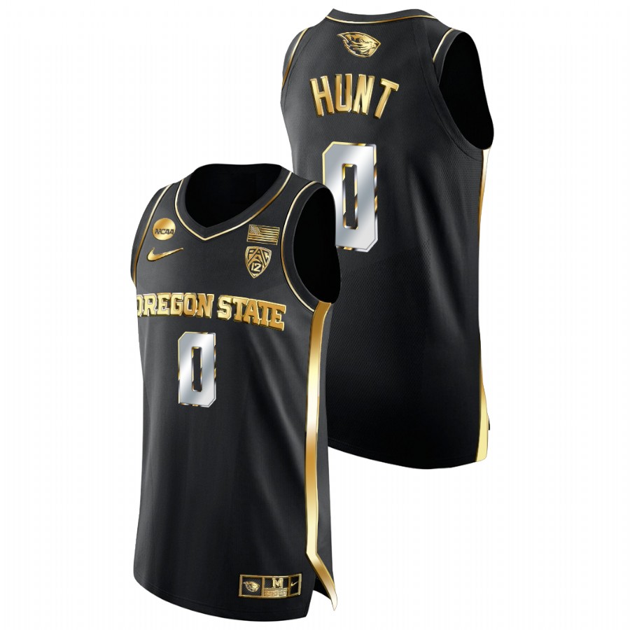 men oregon state beavers gianni hunt college basketball golden edition black jersey