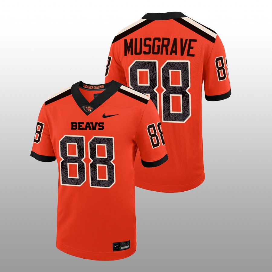 men oregon state beavers luke musgrave college football orange jersey