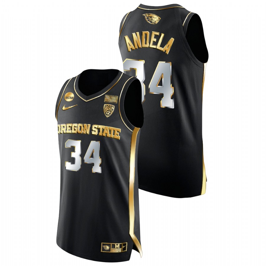 men oregon state beavers rodrigue andela college basketball golden edition black jersey