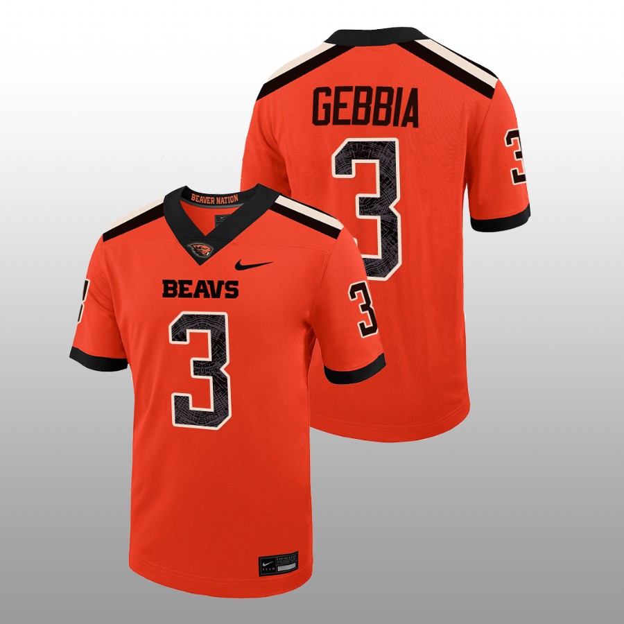 men oregon state beavers tristan gebbia college football orange jersey