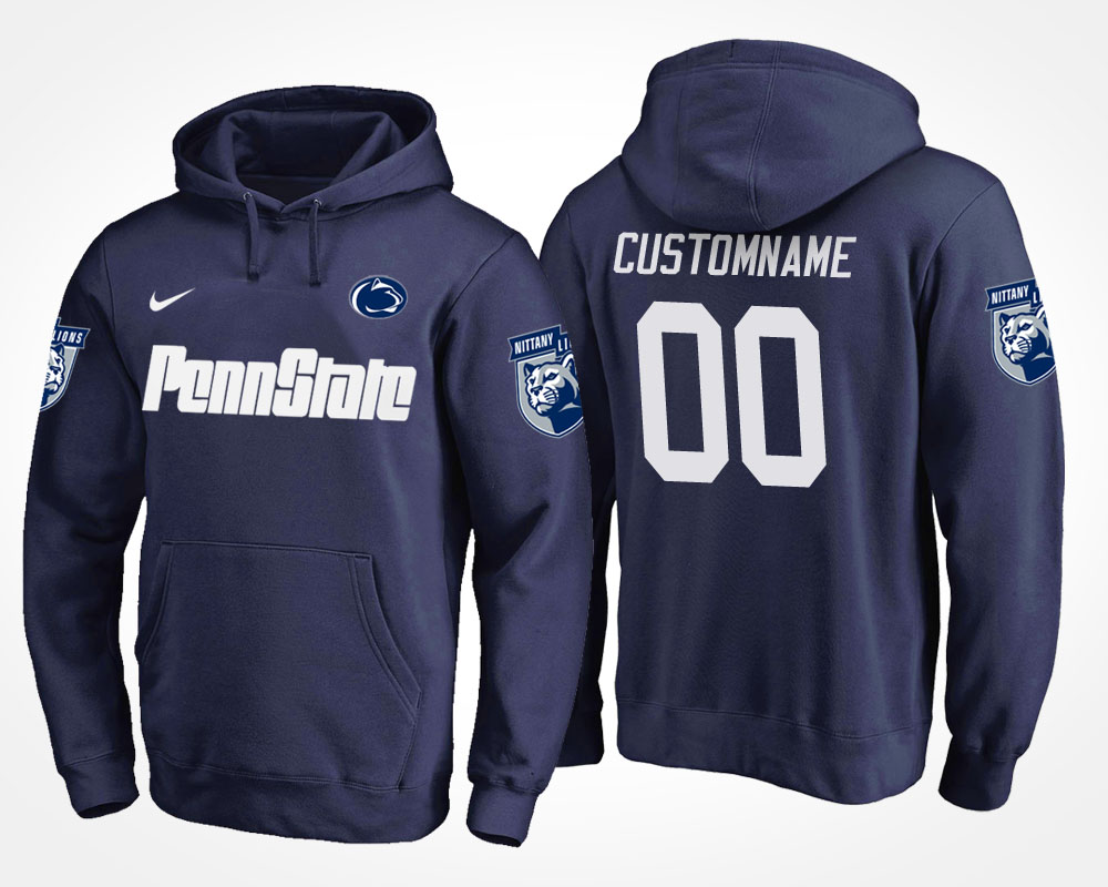 men penn state nittany lions navy custom name and number hoodie