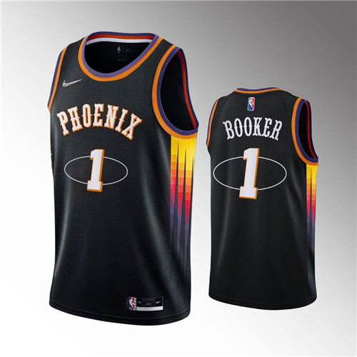 Phoenix Suns Devin Booker 2021-22 75th Diamond Anniversary Mash-up Black stitched Jersey #1