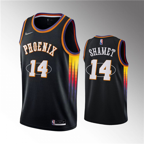 Phoenix Suns Landry Shamet 2021-22 75th Diamond Anniversary Mash-up Black stitched Jersey #14