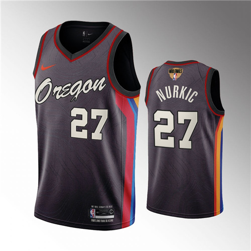 Portland Trail Blazers Jusuf Nurkic 2021 NBA Playoffs Black stitched Jersey #27