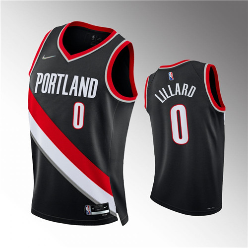 Portland Trail Blazers Damian Lillard Icon Black stitched Jersey #0