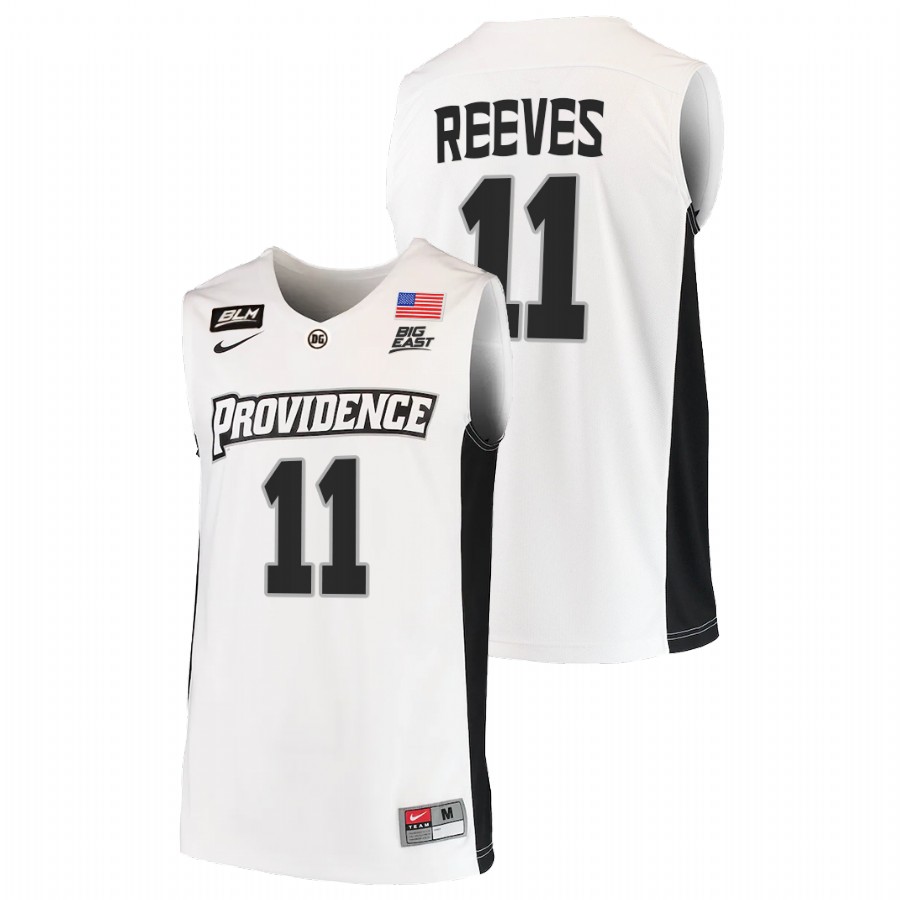 men providence friars a.j. reeves 2021 22 blm college basketball white jersey