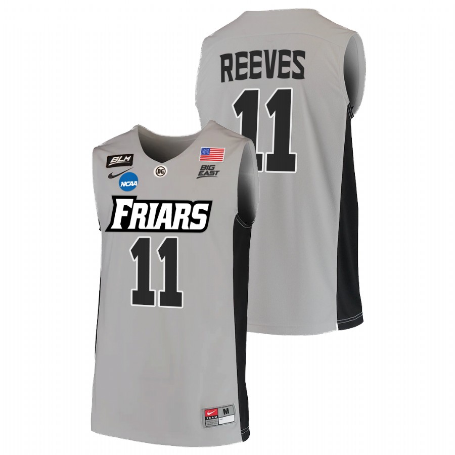 men providence friars a.j. reeves blm basketball 2022 ncaa march madness grey jersey