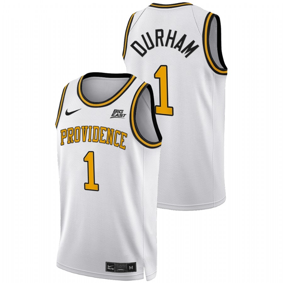men providence friars al durham 2022 big east college basketball white jersey