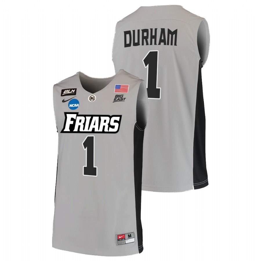 men providence friars al durham blm basketball 2022 ncaa march madness grey jersey