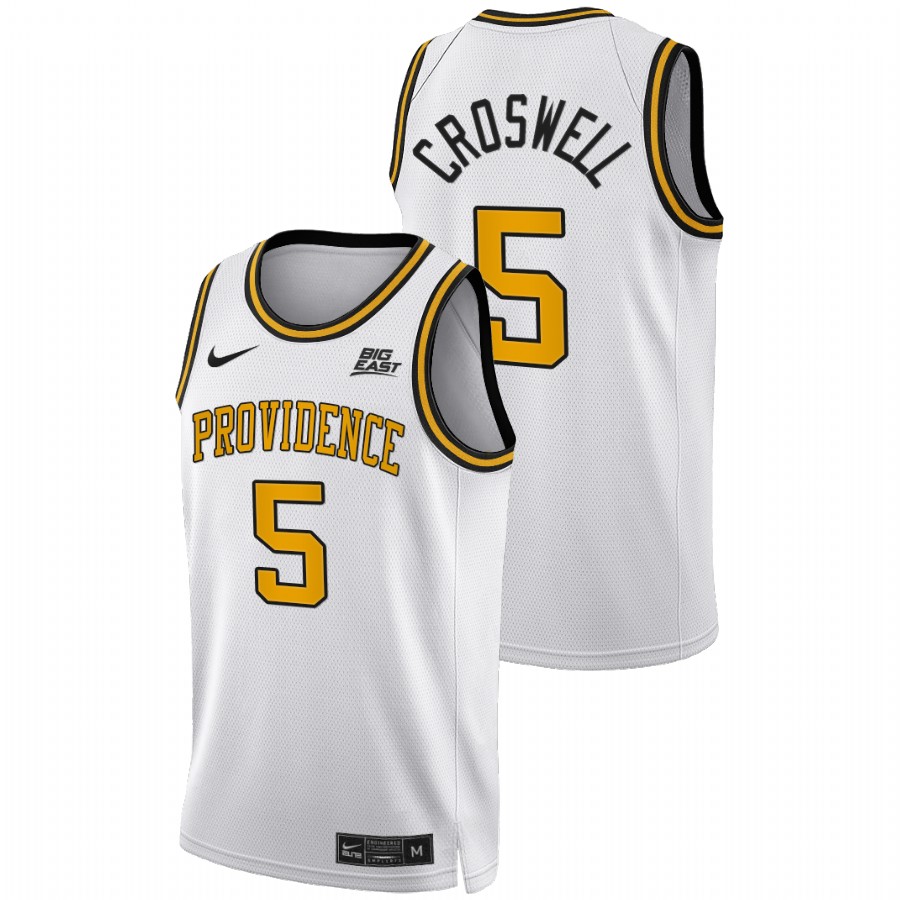 men providence friars ed croswell 2022 big east college basketball white jersey