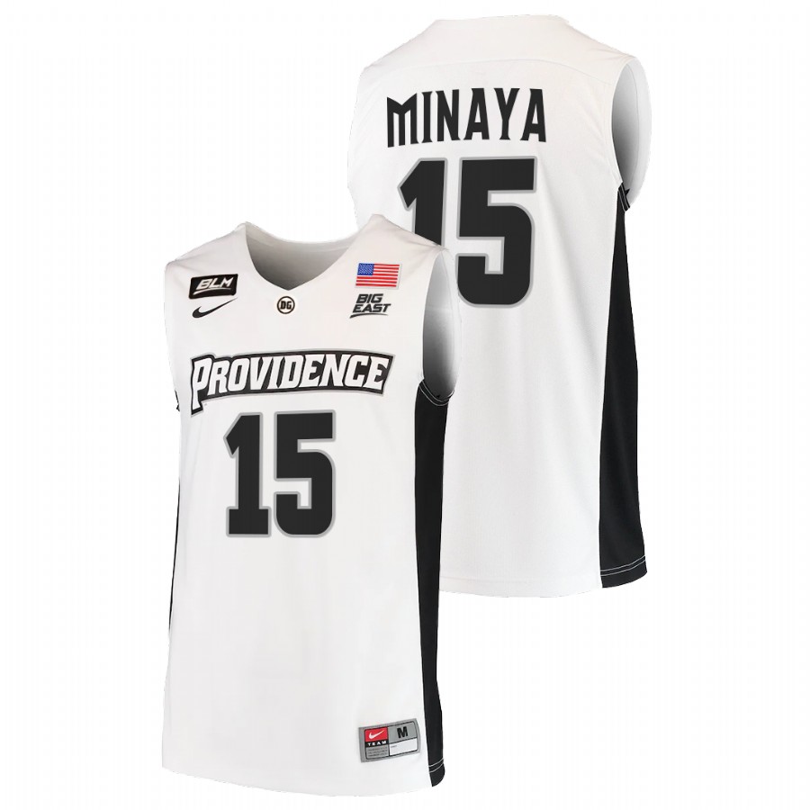 men providence friars justin minaya 2021 22 blm college basketball white jersey