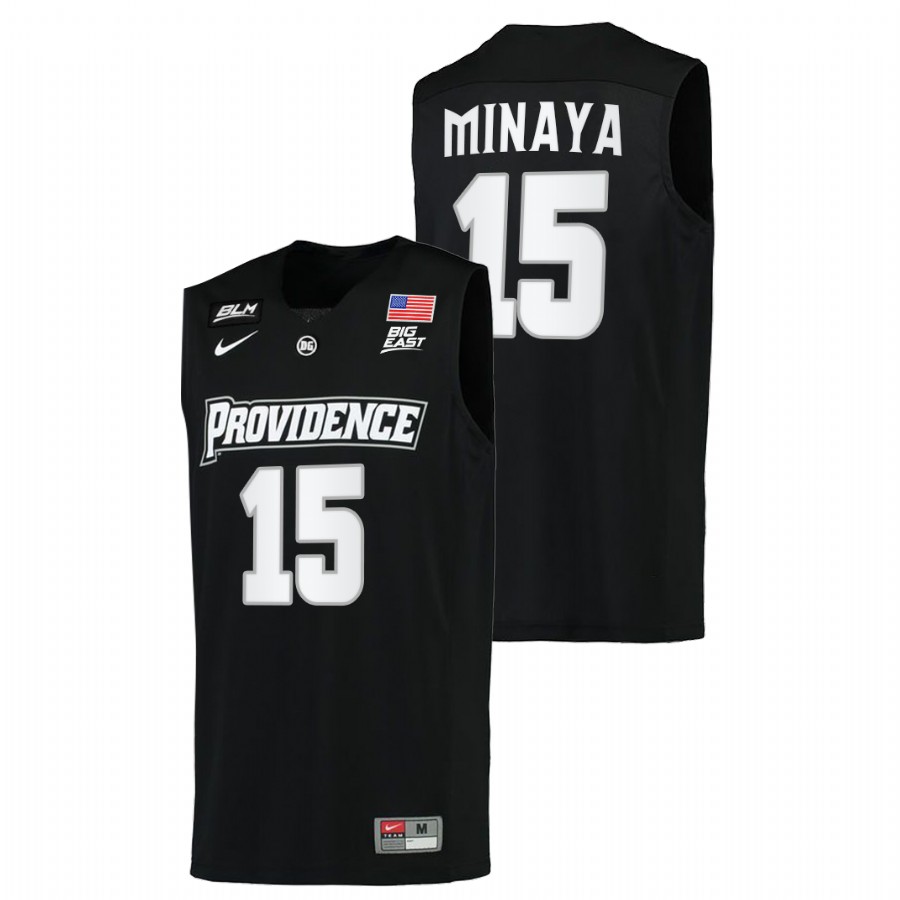 men providence friars justin minaya 2021 22 replica college basketball black jersey