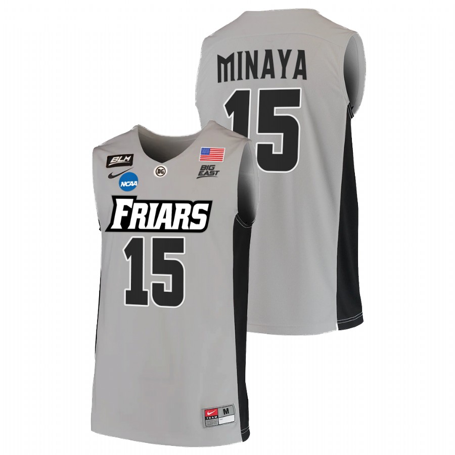 men providence friars justin minaya blm basketball 2022 ncaa march madness grey jersey