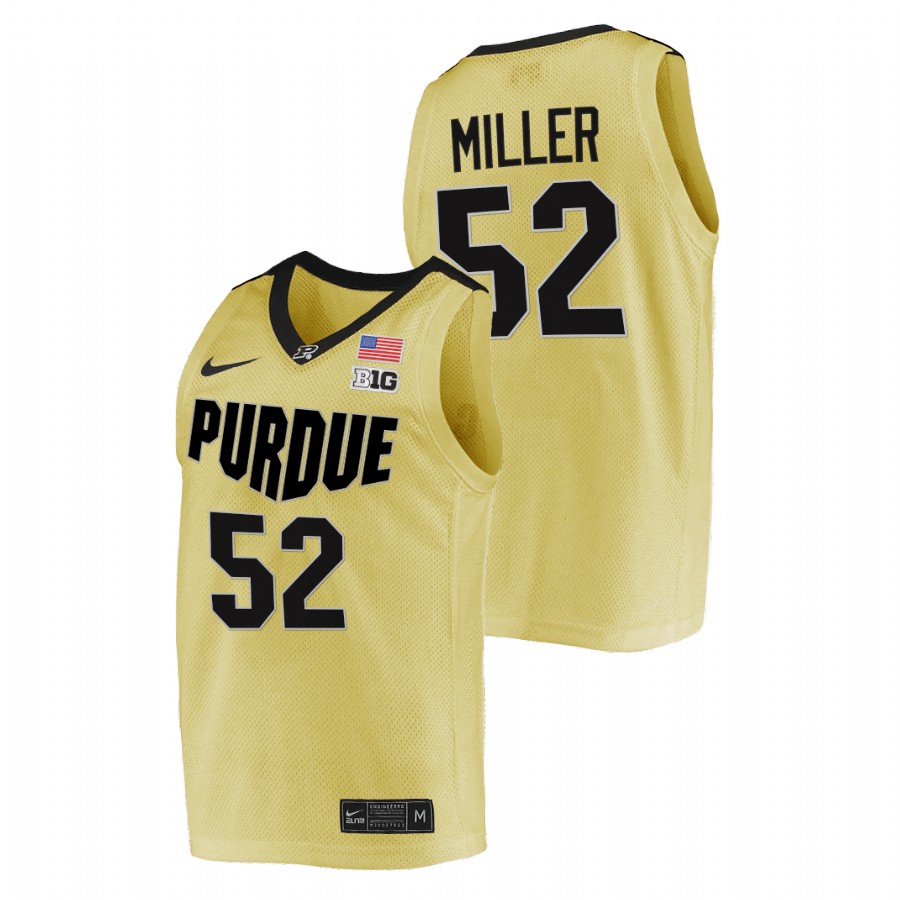 men purdue boilermakers brad miller nba alumni college basketball gold jersey
