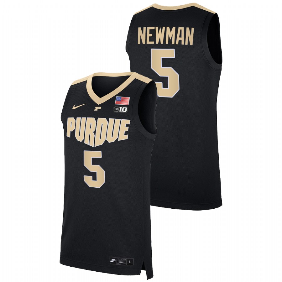 men purdue boilermakers brandon newman 2021 22 replica college basketball black jersey