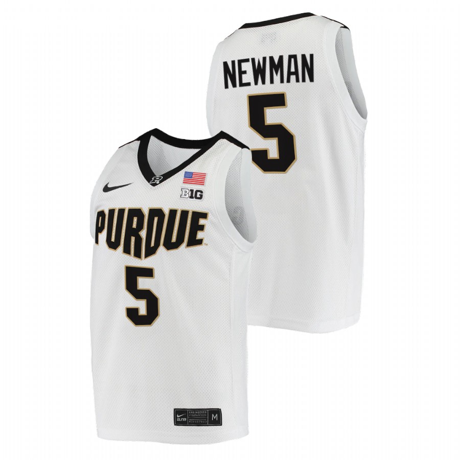 men purdue boilermakers brandon newman 2021 22 replica college basketball white jersey