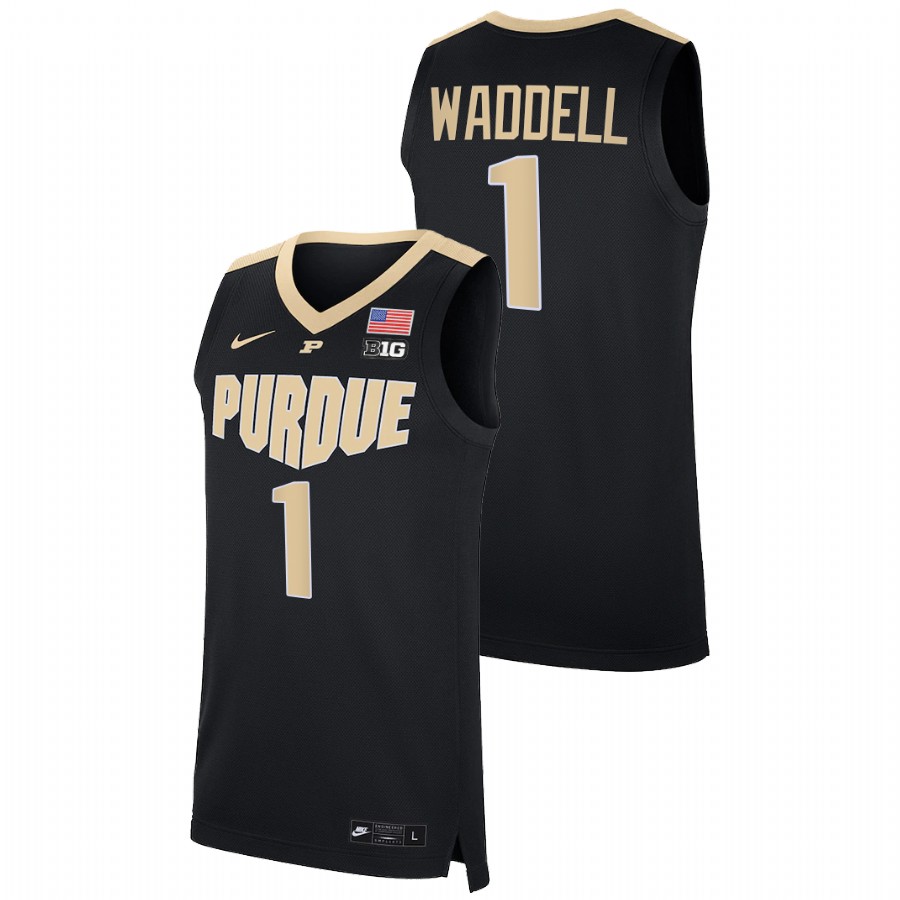 men purdue boilermakers brian waddell 2021 22 replica college basketball black jersey