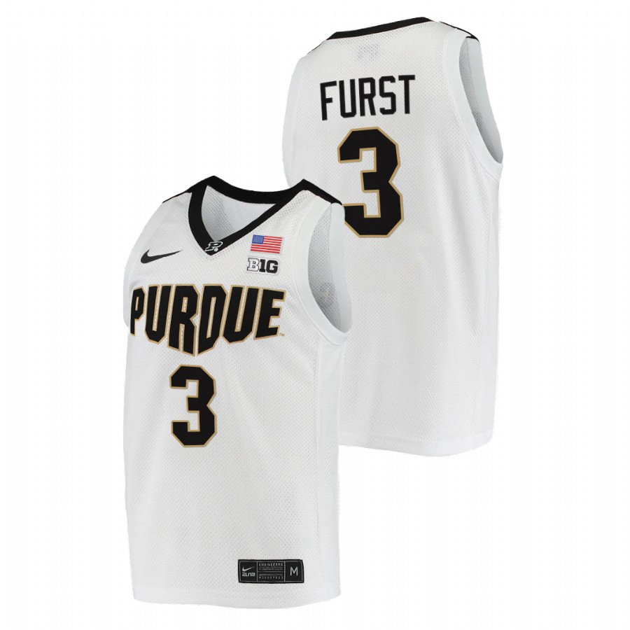 men purdue boilermakers caleb furst 2021 22 replica college basketball white jersey