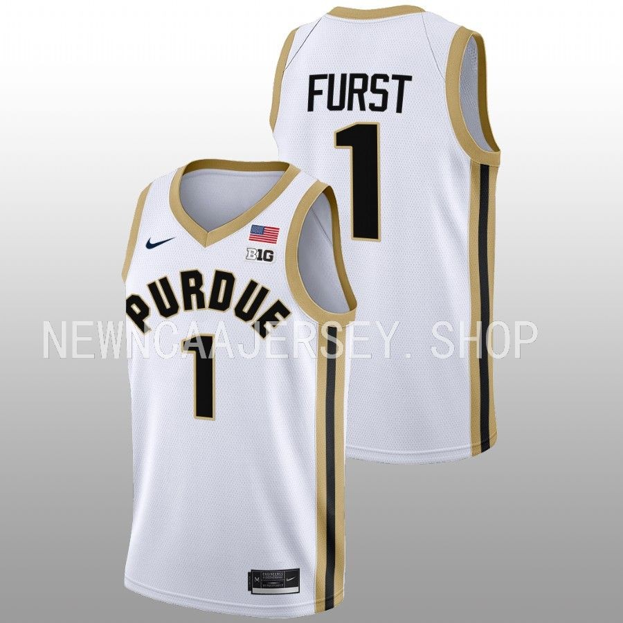 men purdue boilermakers caleb furst 2022 23 college basketball white jersey