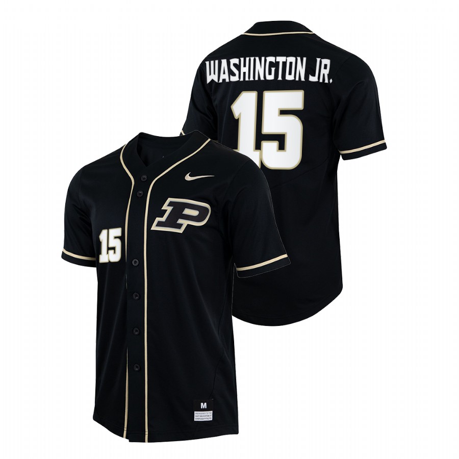 men purdue boilermakers curtis washington jr. black college baseball jersey