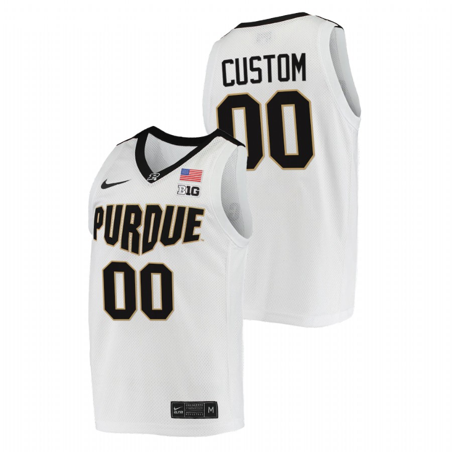 men purdue boilermakers custom 2021 22 replica college basketball white jersey