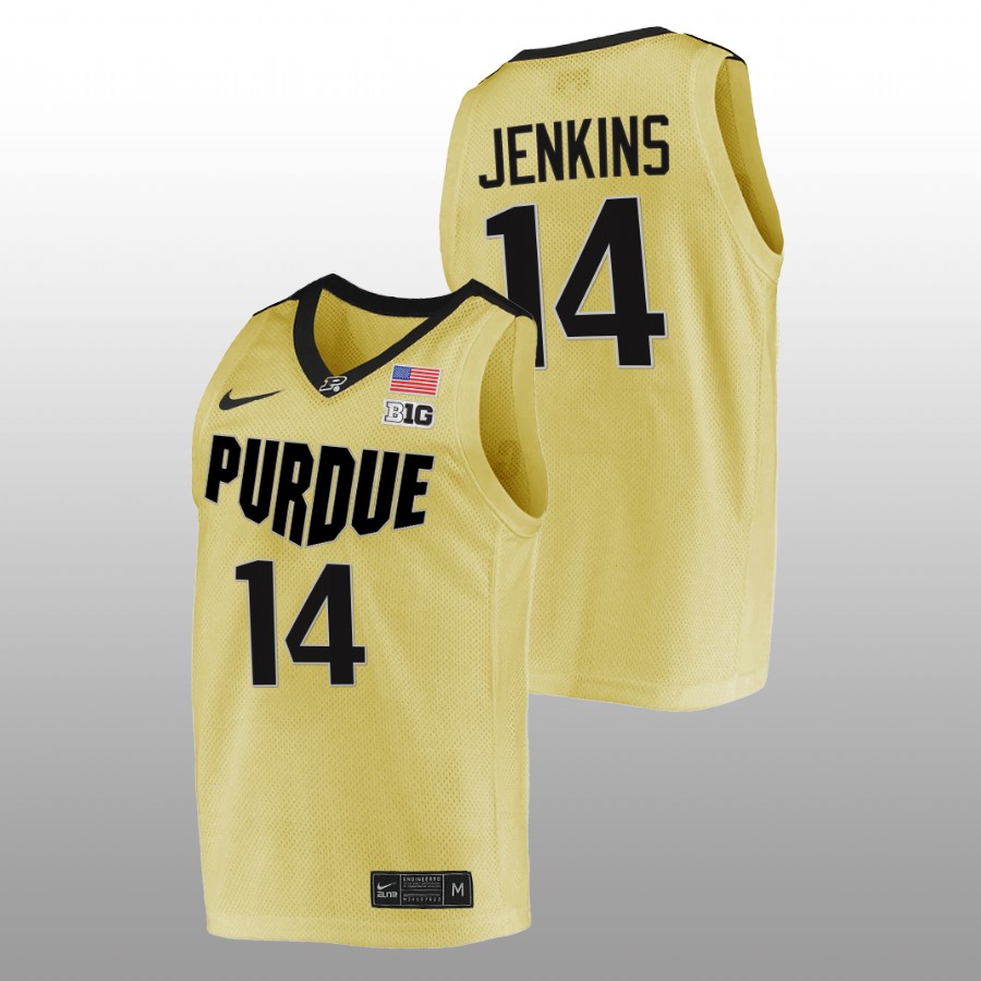 men purdue boilermakers david jenkins 2022 college basketball gold jersey