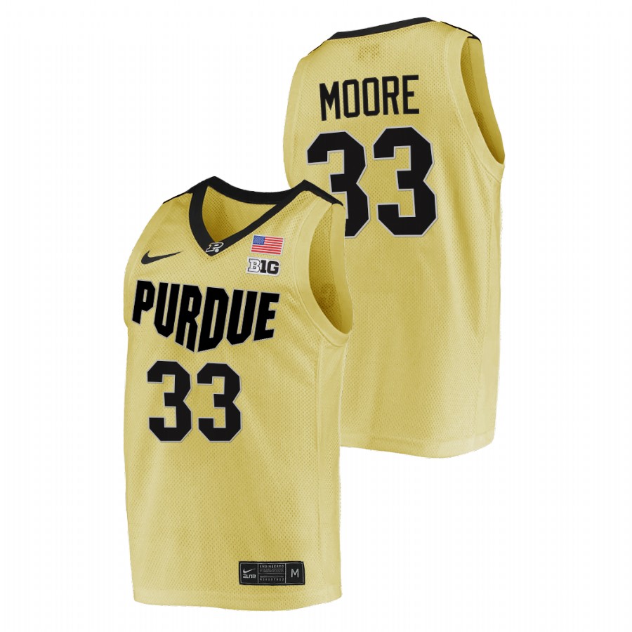 men purdue boilermakers e'twaun moore nba alumni college basketball gold jersey