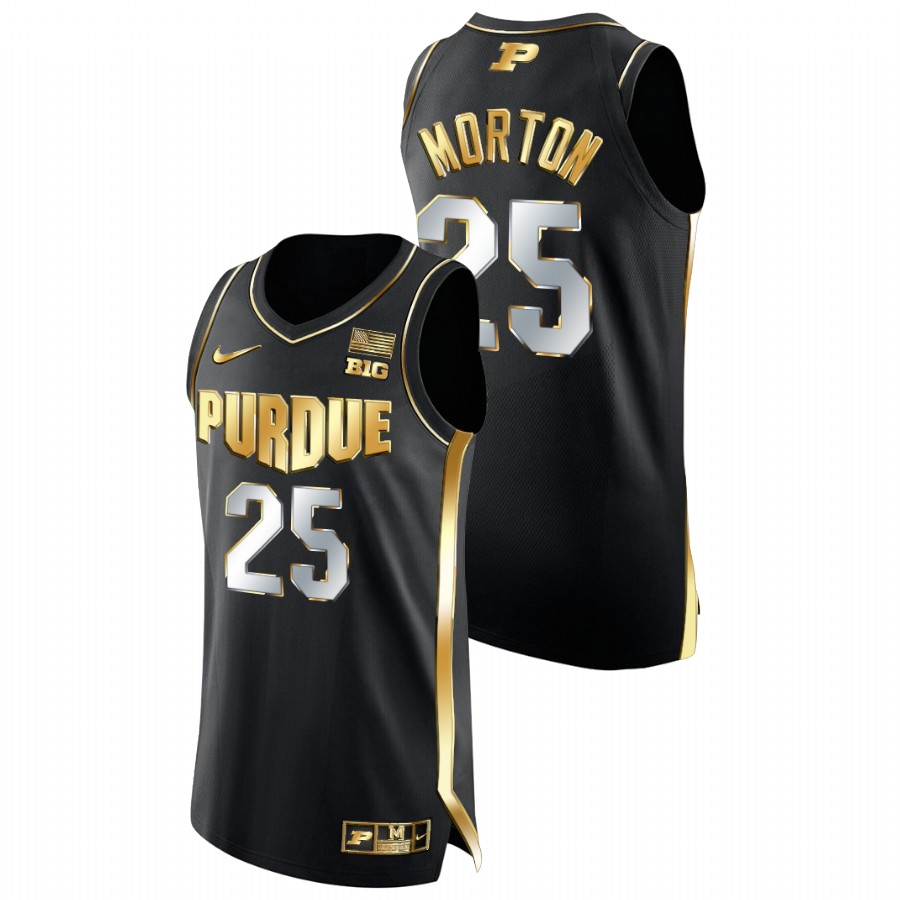 men purdue boilermakers ethan morton 2021 22 authentic basketball golden edition black jersey