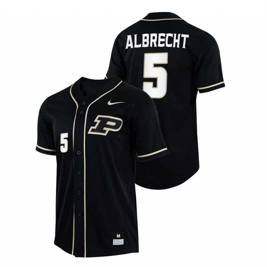 men purdue boilermakers evan albrecht black college baseball jersey