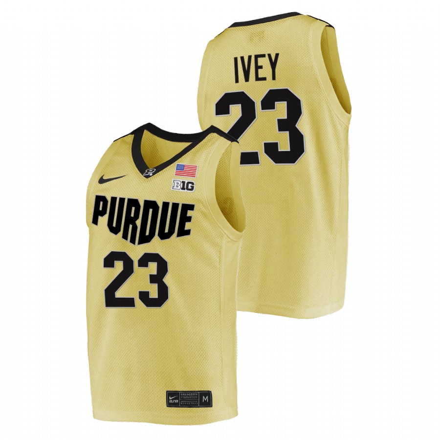 men purdue boilermakers jaden ivey 2021 22 top overall seed college basketball gold jersey
