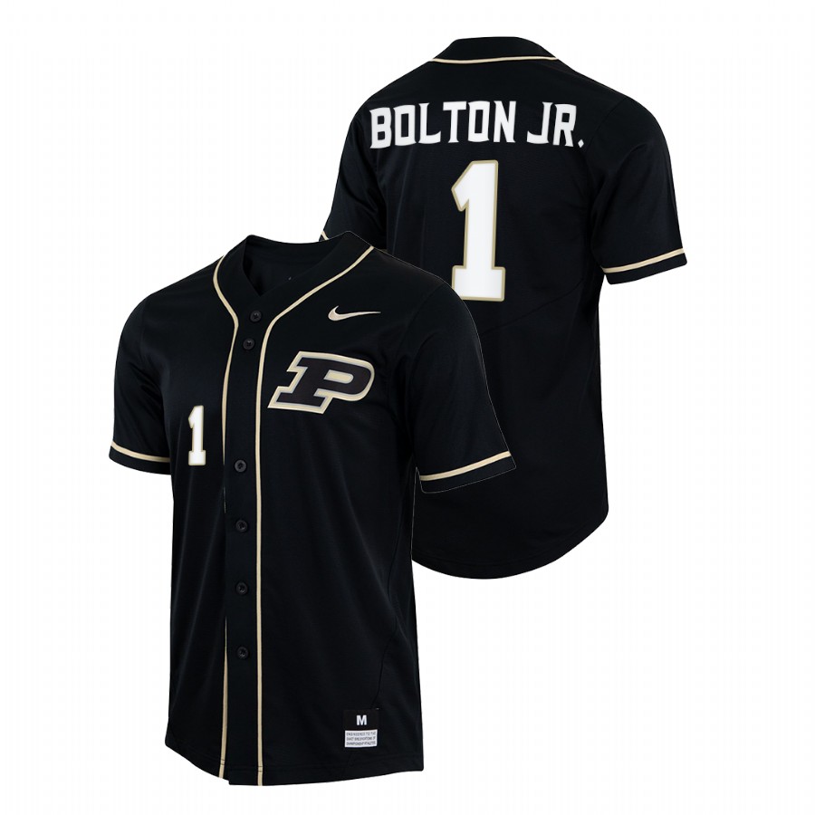 men purdue boilermakers mike bolton jr. black college baseball jersey