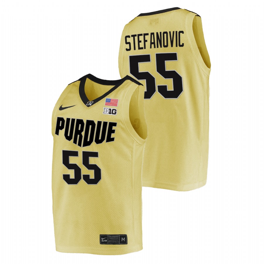 men purdue boilermakers sasha stefanovic 2021 22 top overall seed college basketball gold jersey
