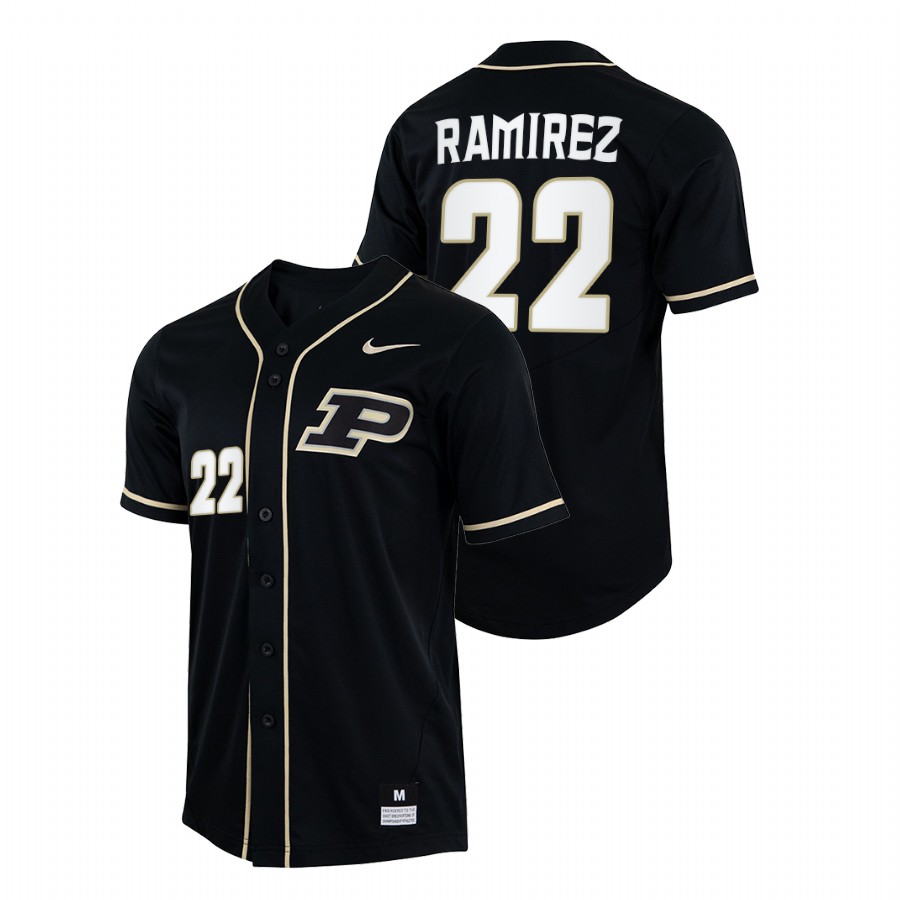 men purdue boilermakers steve ramirez black college baseball jersey