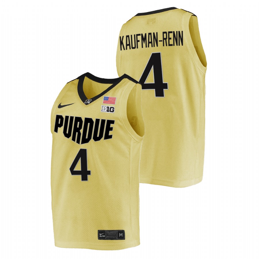 men purdue boilermakers trey kaufman renn 2021 22 top overall seed college basketball gold jersey