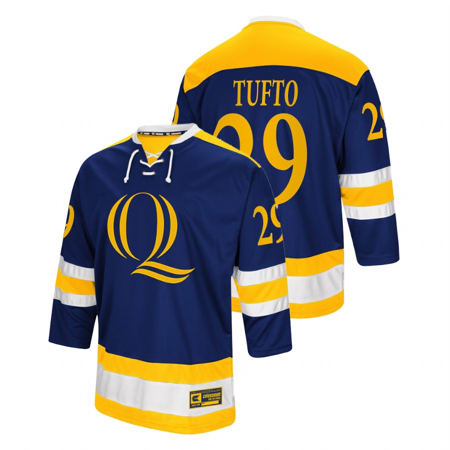 men quinnipiac bobcats odeen tufto navy college hockey alumni jersey