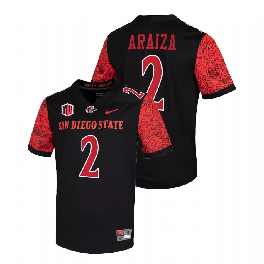 men san diego state aztecs matt araiza 2021 22 blood in blood out calendar football black jersey