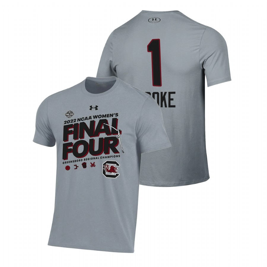 men south carolina gamecocks 22 ncaa women's basketball national locker room zia cooke gray t shirt