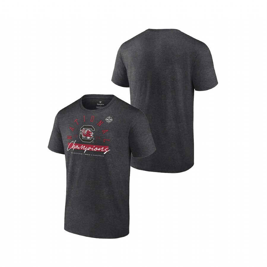 men south carolina gamecocks charcoal 2022 ncaa women's basketball national champions regulation t shirt